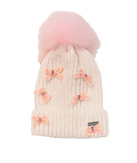 Bari Lynn - Girl's Velour Bows Winter Hat