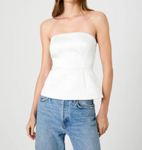 French Connection - York Satin Strapless Peplum Top