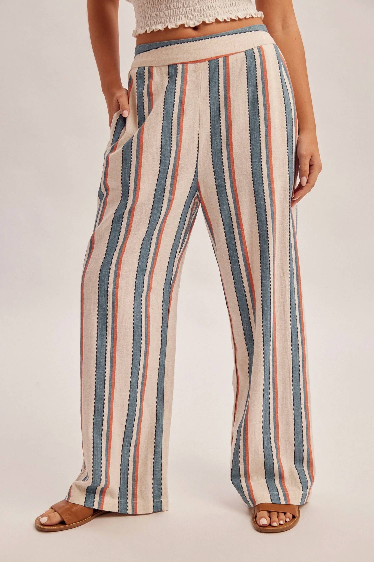 Hem & Thread - Aisa Stripe Pull On Pants