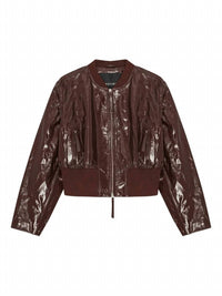 Birgitte Herskind Herry Leather Bomber Jacket in mahgonay - women's jacket - view 22