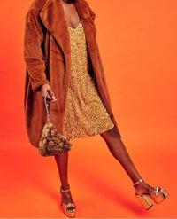 Jayley - Women's Faux Fur Long Sleeve Coat
