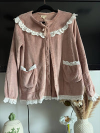 Pol - Women's Soft Lace Detail Long Sleeve Top