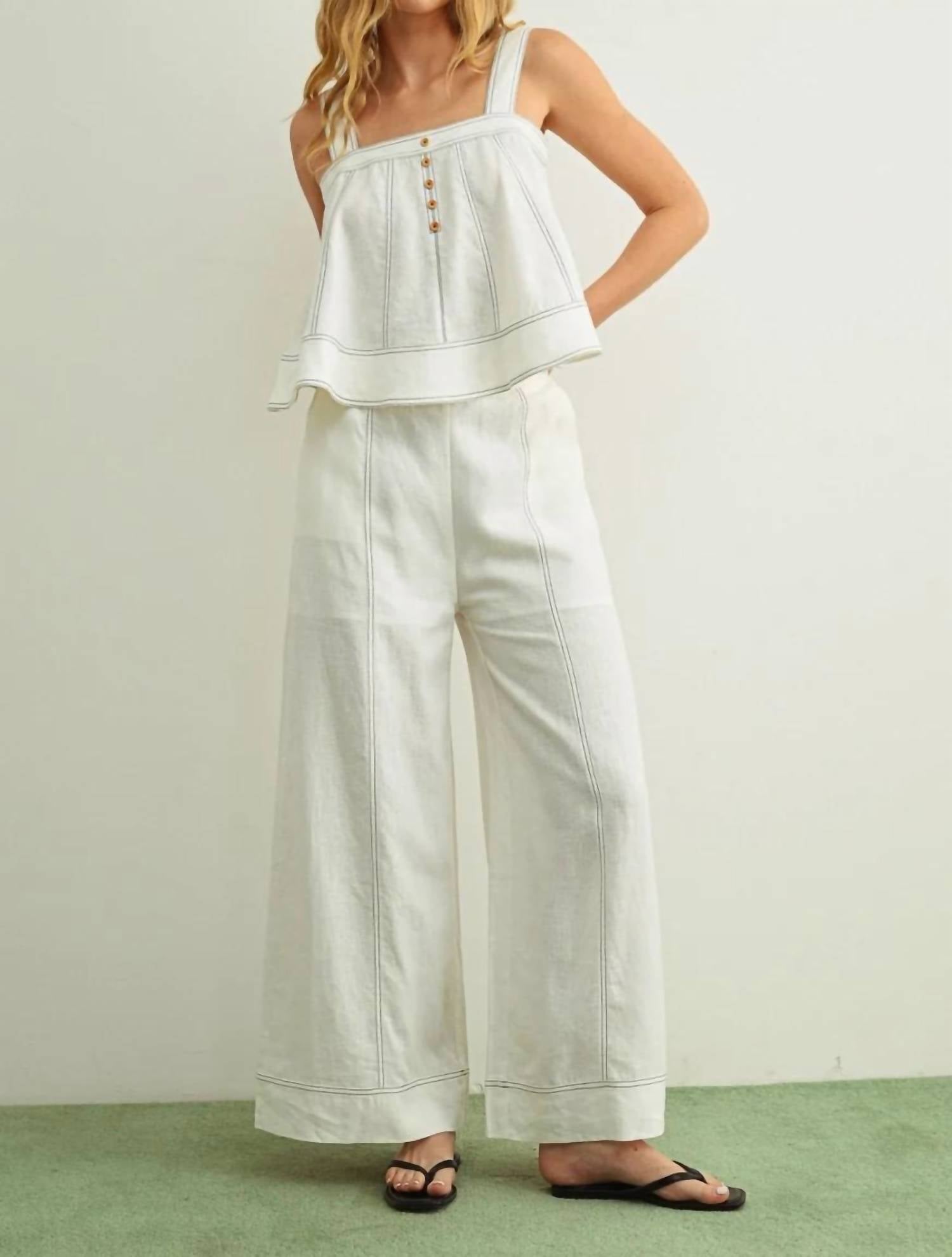 Miou Muse - STITCH DETAILED SLEEVELESS TOP