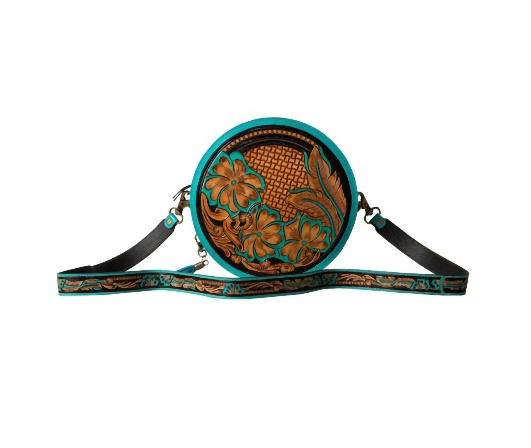 Myra Bags - Women's Priceless Love Small Hand-tooled Round Bag
