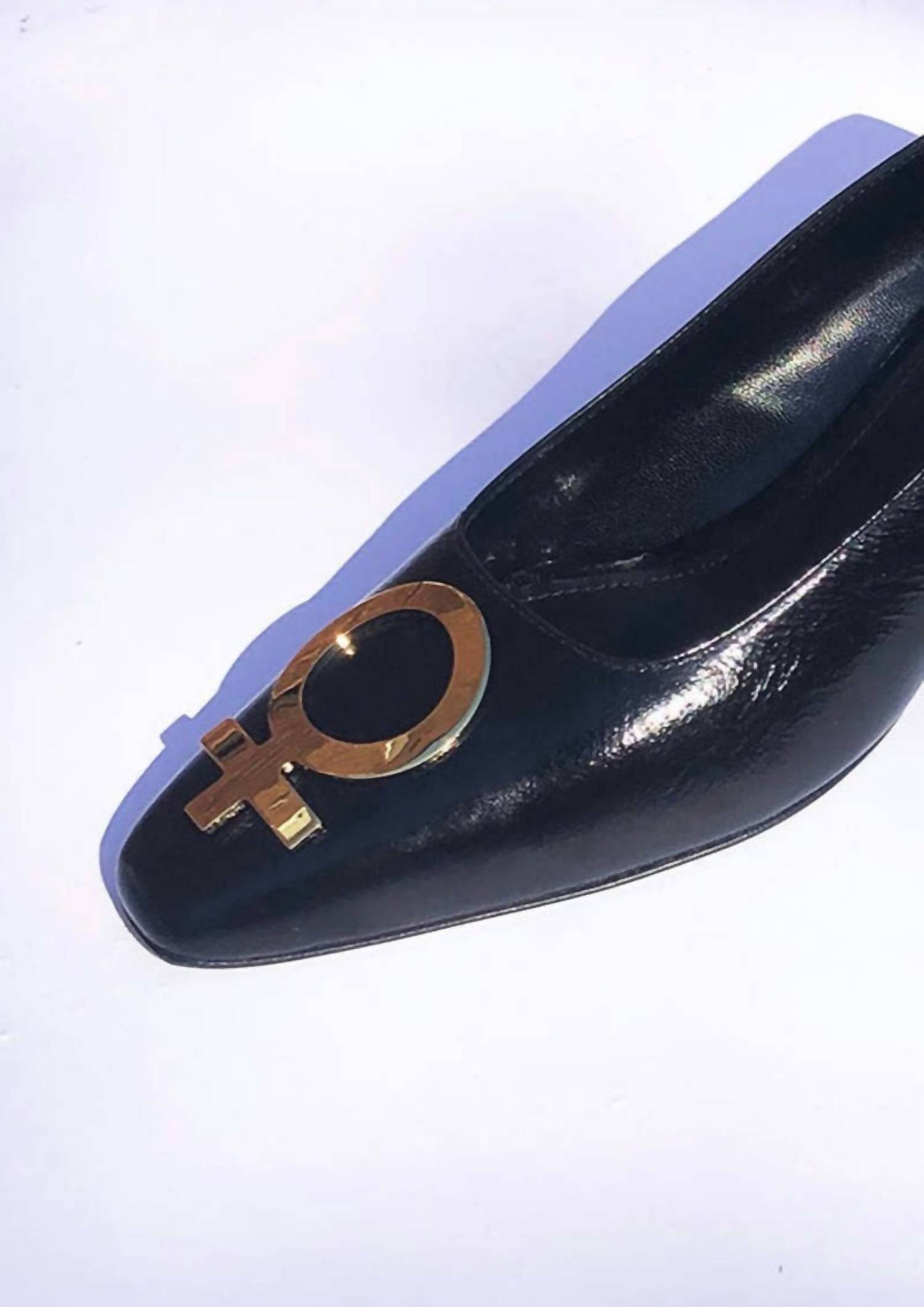 Suzanne Rae - Women's Patent Leather Embellished Feminist Pumps