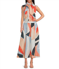 Elan - Solene Abstract Maxi Skirt