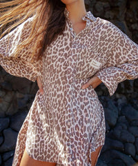 Palm Collective Tigeress Shirt Dress in leopard - women's dress