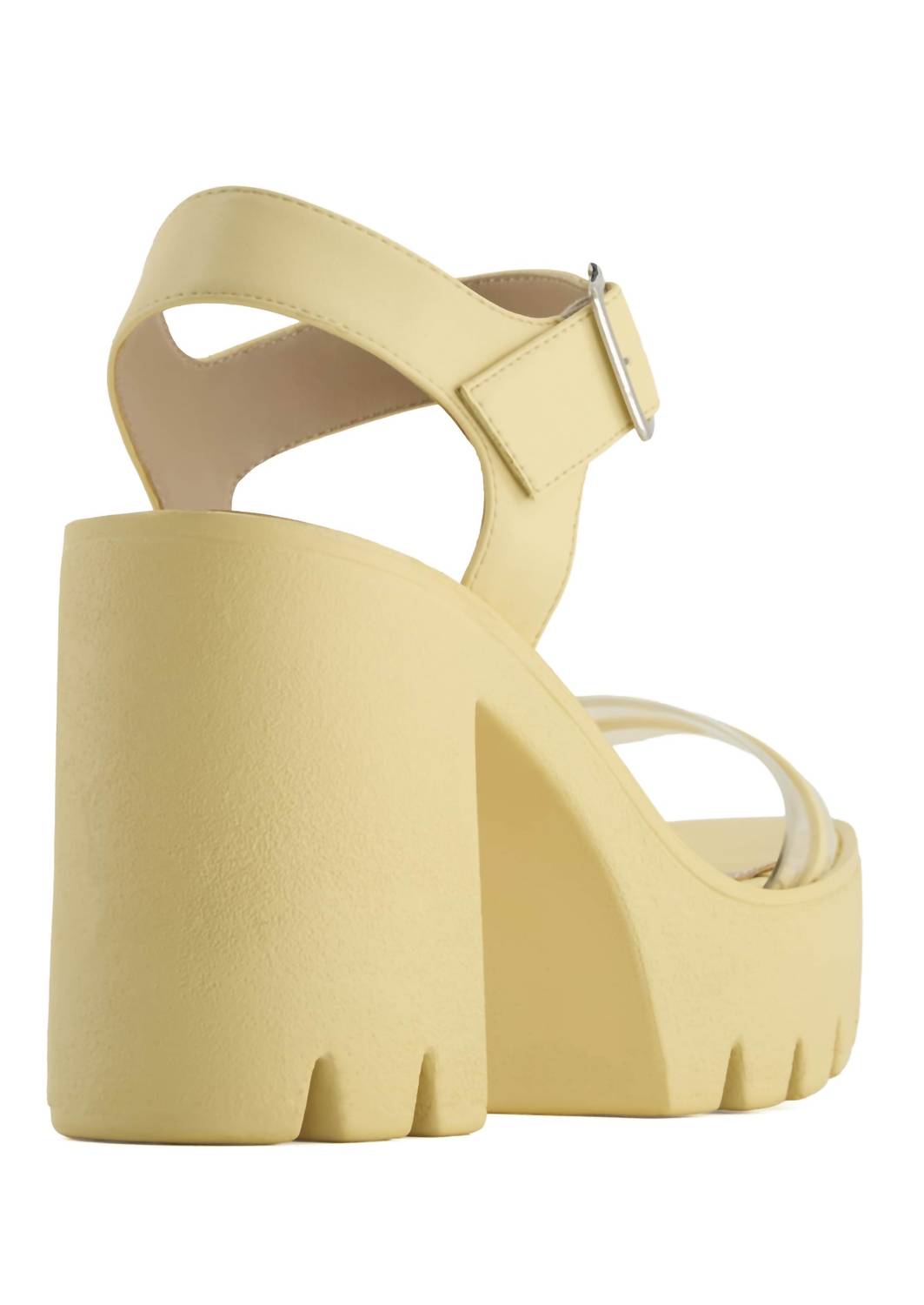 Andrea Women's Block Heel Sandal in yellow - women's sandal - detail view