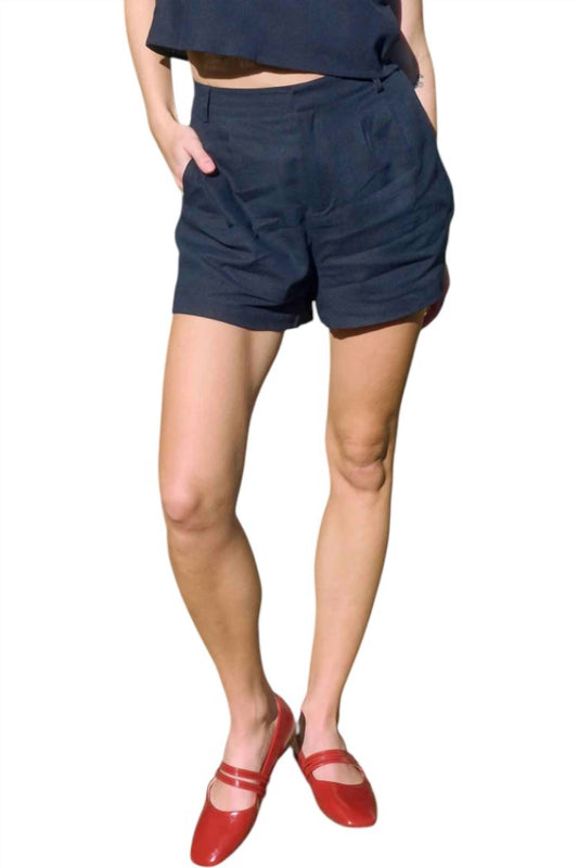 The Workshop - Kalene High-waist Front Pleat Shorts