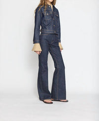 Ossou Hitch Denim Jacket in sable wash - women's jacket - detail view