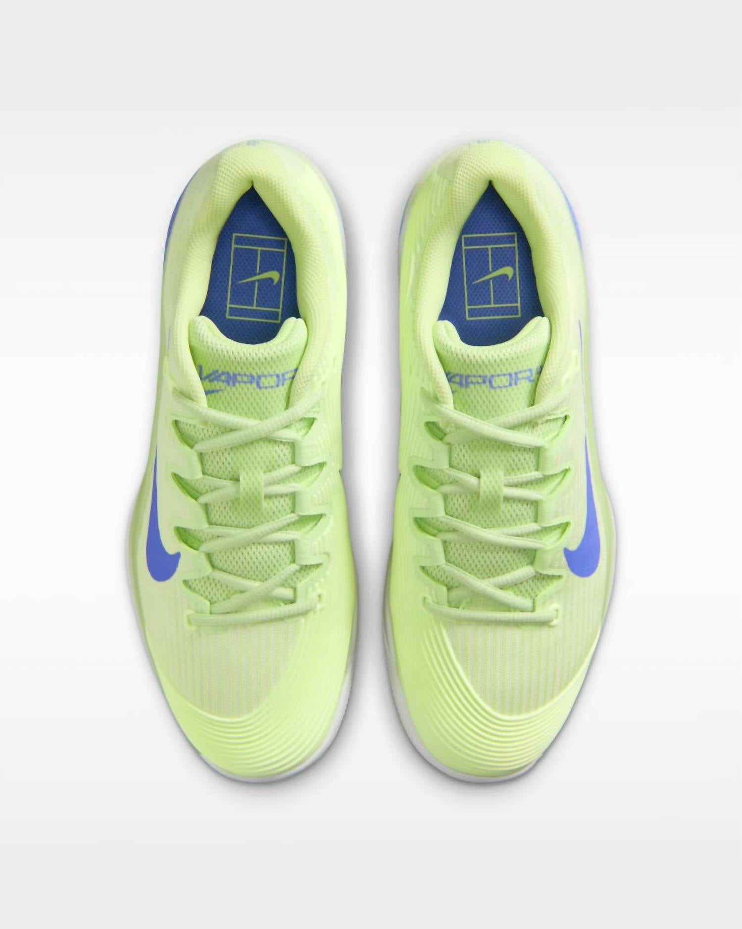 NIKE Women's Vapor 12 Hard Court Tennis Shoes in light liquid lime sapphire white volt tint - women's shoe - view 4