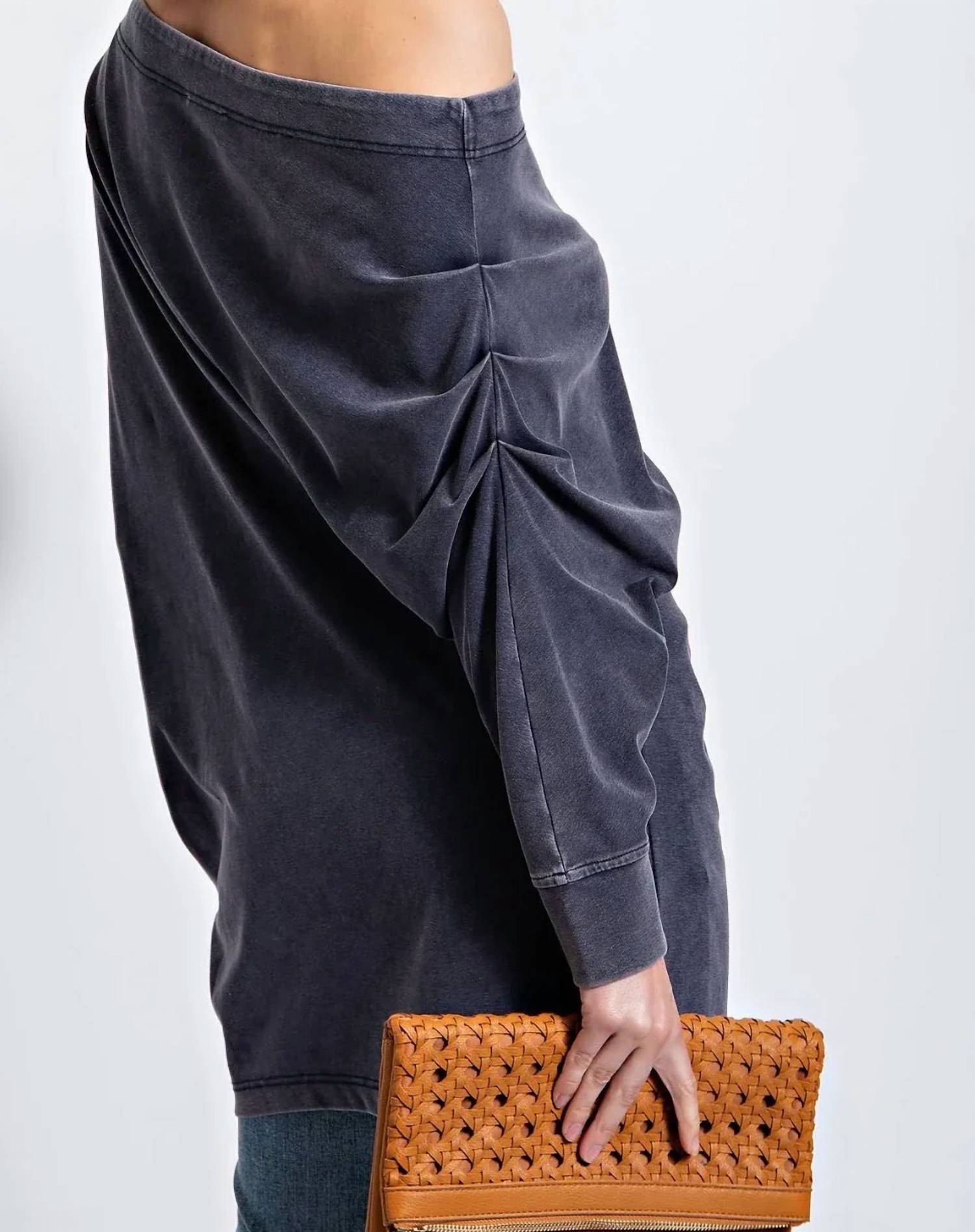 Surelymine - Weekend Wander Off-shoulder Oversized Top