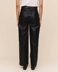 Bella Dahl Faux Leather Pant in black 1 - women's pants - alternate view
