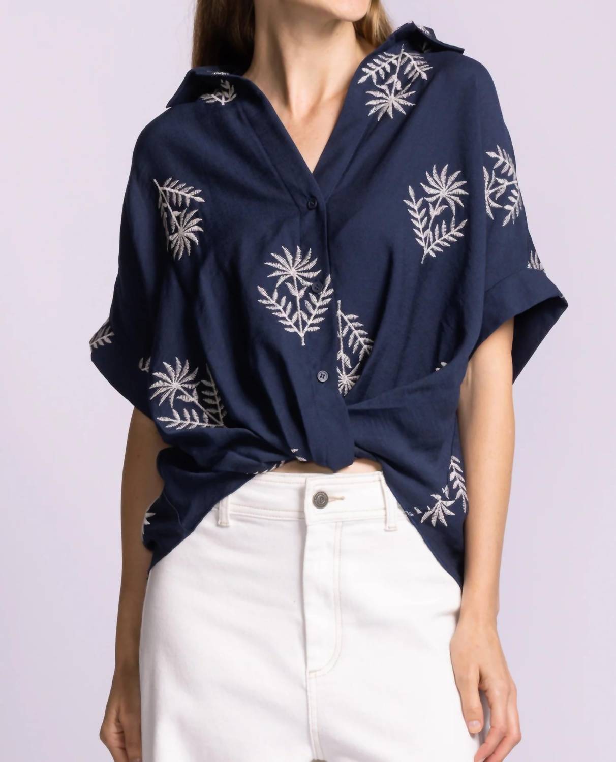Pink Martini - Reese V-neck Button-up Shirt