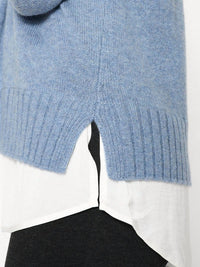 Brochu Walker - Jolie Fringe Layered Look Cashmere Fringe Turtleneck Sweater