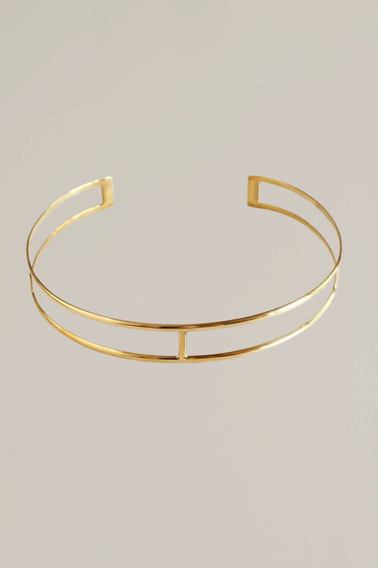 Bisjoux - brass collar choker necklace
