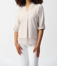 Joseph Ribkoff - Woven Boxy Top With Dolman Sleeves