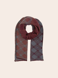 V. FRAAS Women's Geo Metallic Plisse Scarf in denim dust - women's scarf