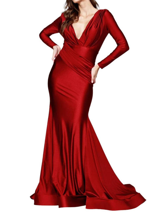 Amelia Couture - FITTED LONG SLEEVE LYCRA GOWN