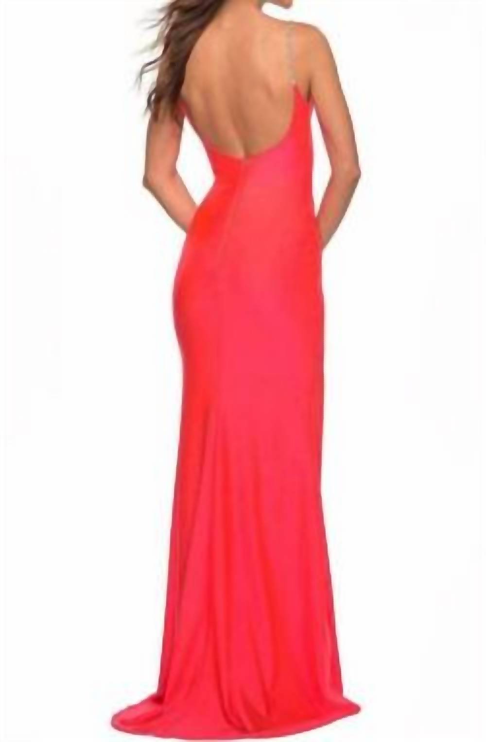 La Femme - Scoop Neck Prom Dress