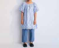 The New Society Girls Patmos Dress in powder blue - kids' dress