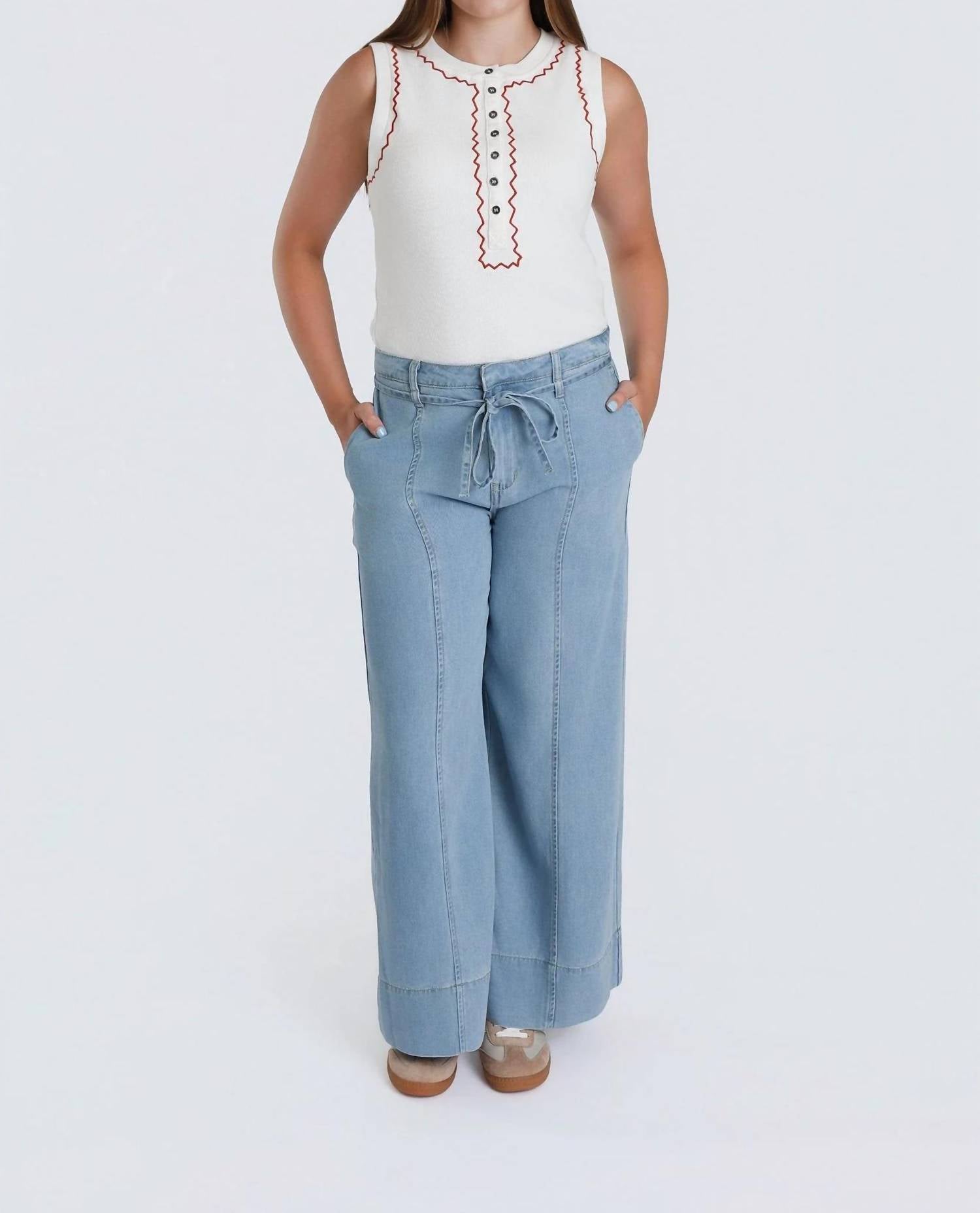 Aaron & Amber - Sunwashed Wide-leg Pants
