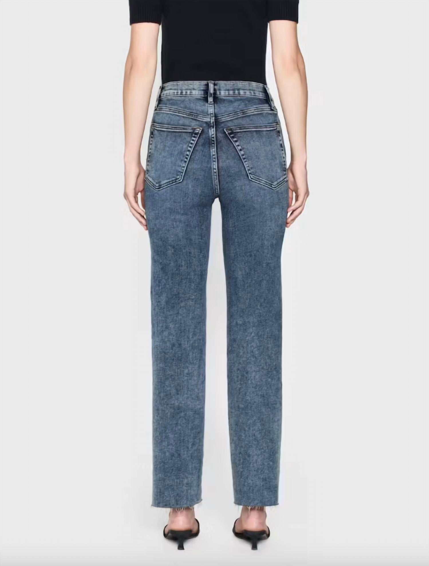 Frame - Le Sleek Straight Rowley Raw Fray Jean