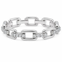 Allyanna Gifts - Women's Moissanite Horseshoe Link Eternity Ring Band