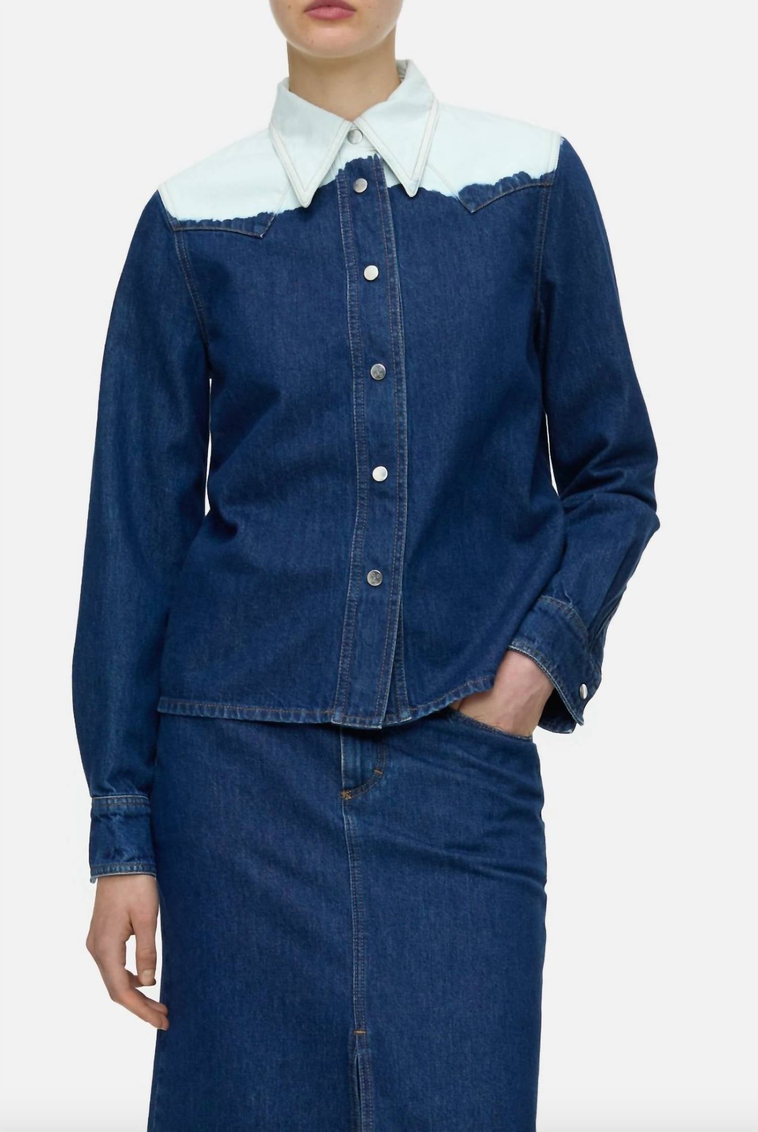 Closed - Denim Western Bleached Button Down Shirt