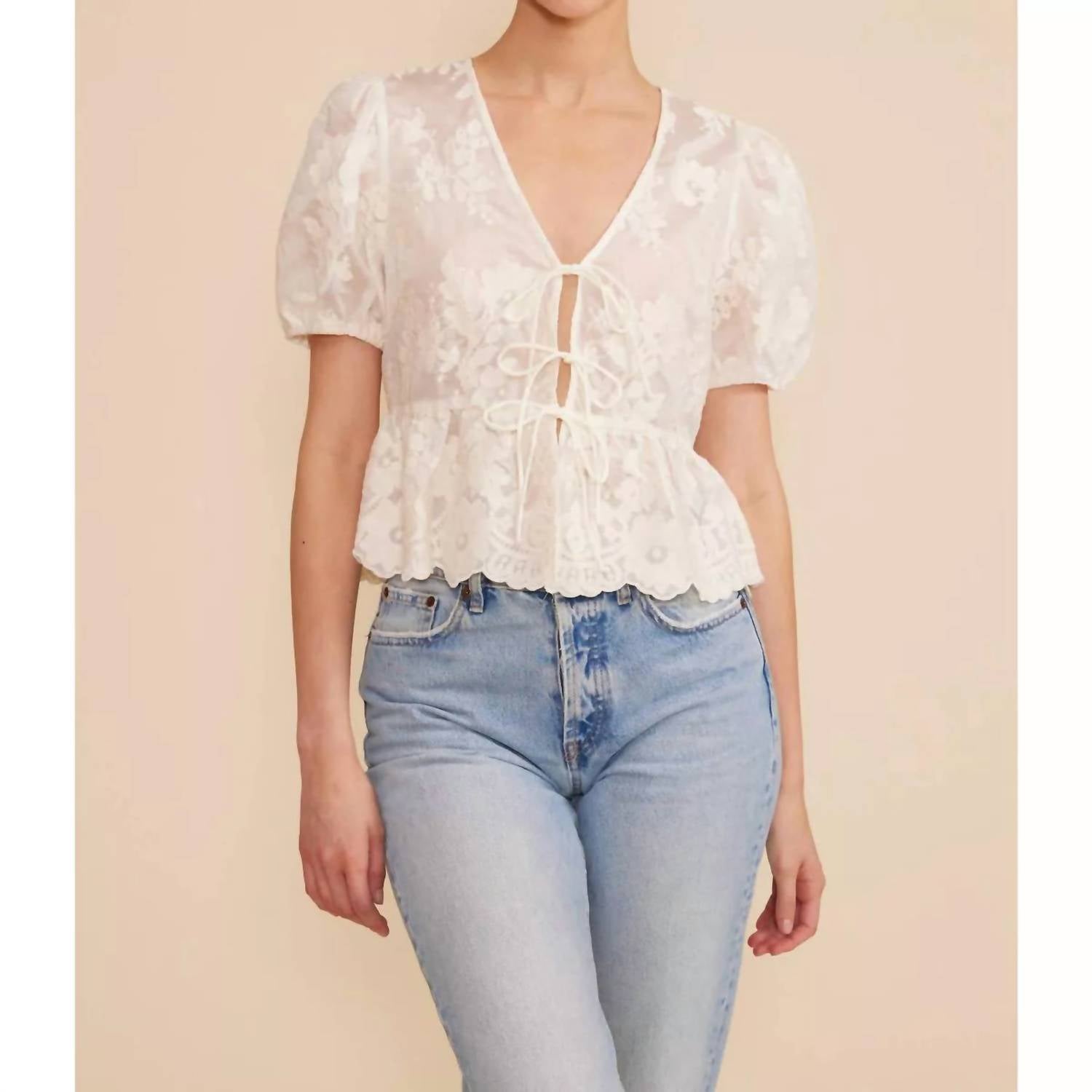 Lucy Paris - Xena Tie V-neck Top