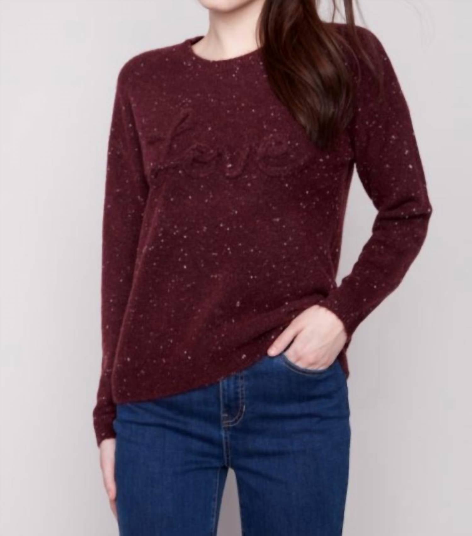 Charlie B - Braided Love Crew Neck Sweater