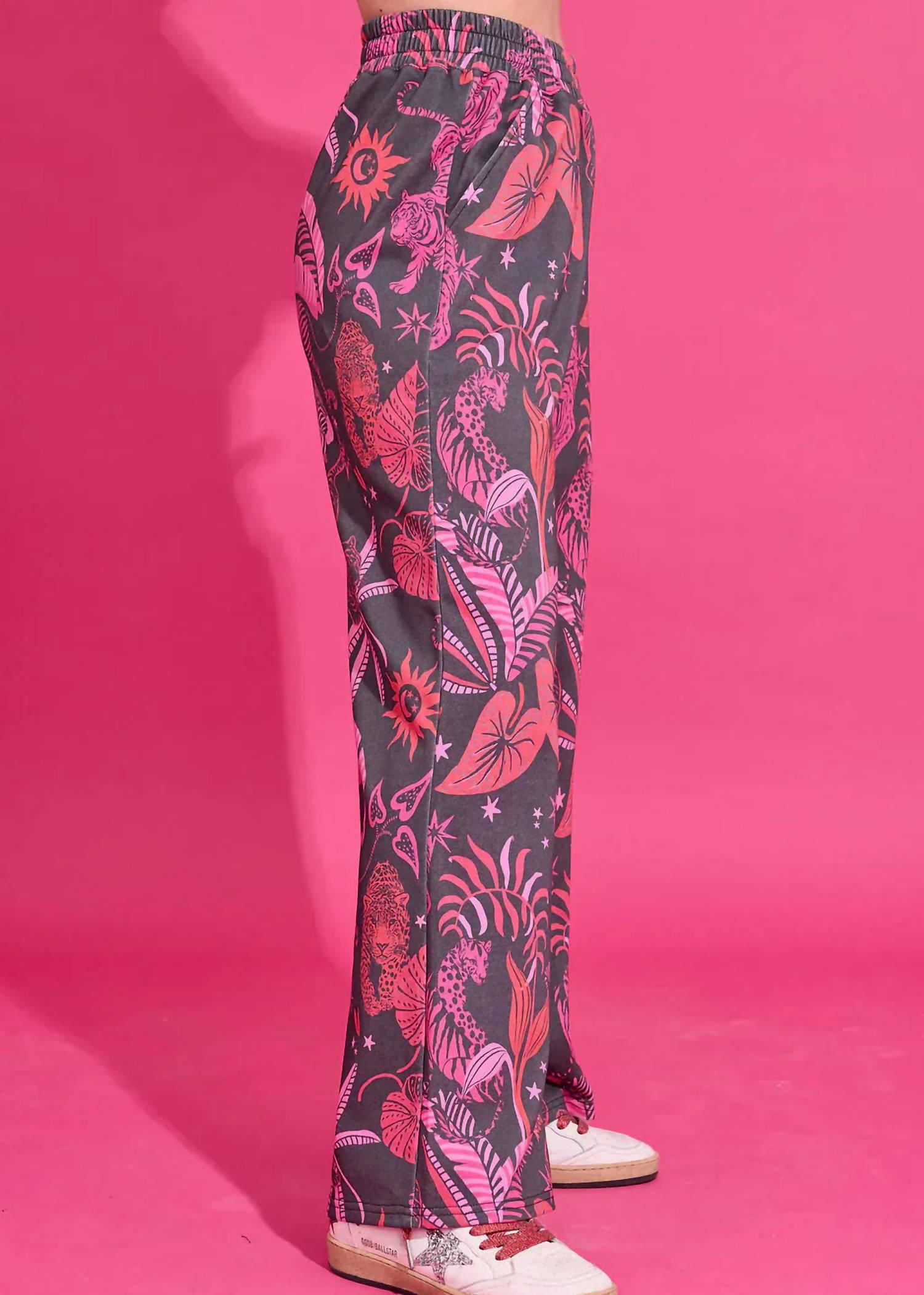 Alden Adair Poppy Pant in zebra lounge - women's pants - detail view