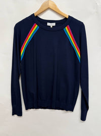 J. Society - Women's Crew Sweater With Rainbow Stripe