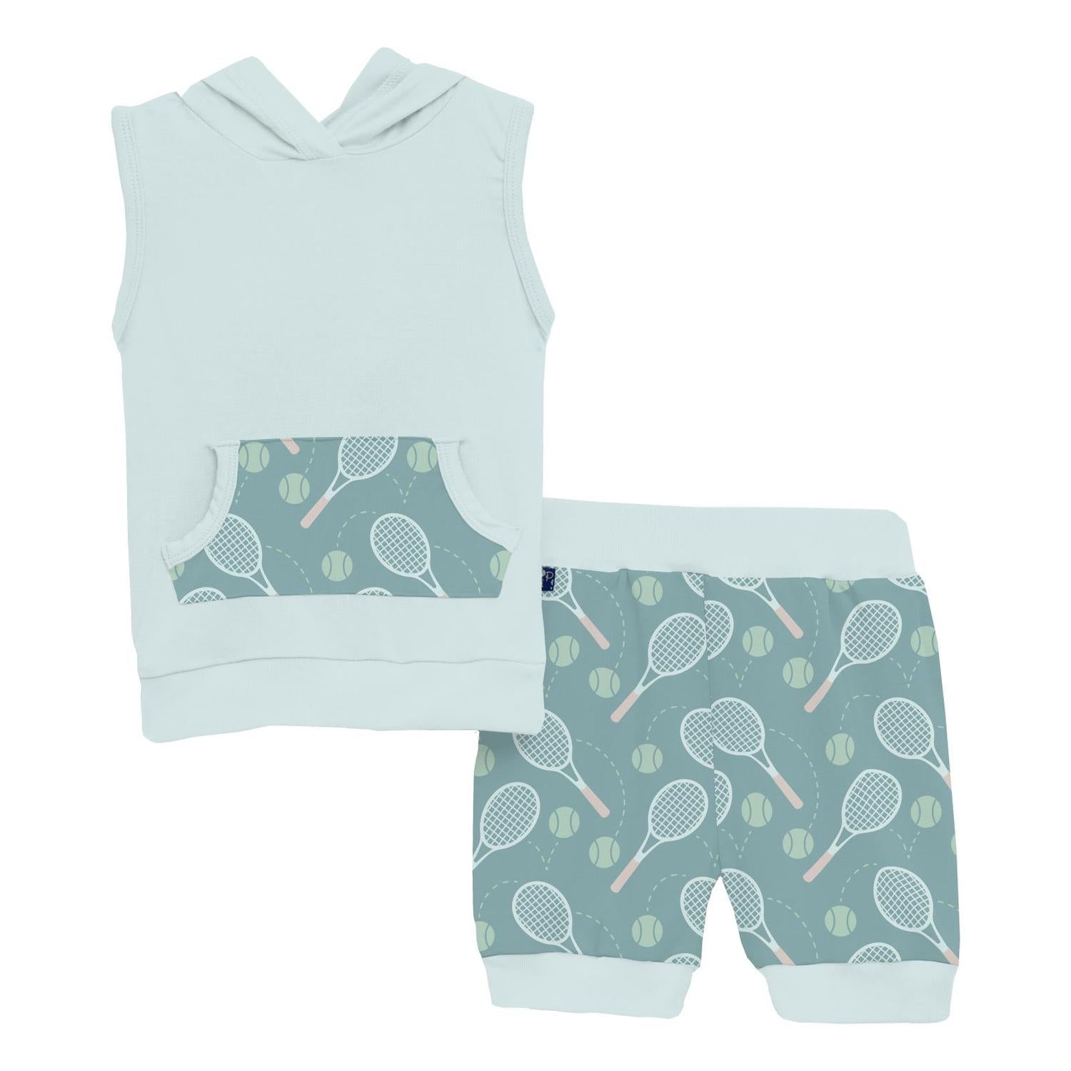 Kickee - Unisex Kid's Short Sleeve Hoodie Tank Set