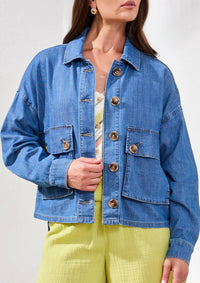 Tribal - Patch Pockets Button Front Jacket