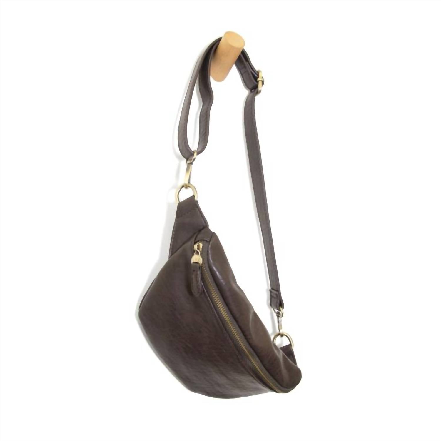 Joy Susan Women's Mel Large Sling Bag in dark moss - women's bag - detail view