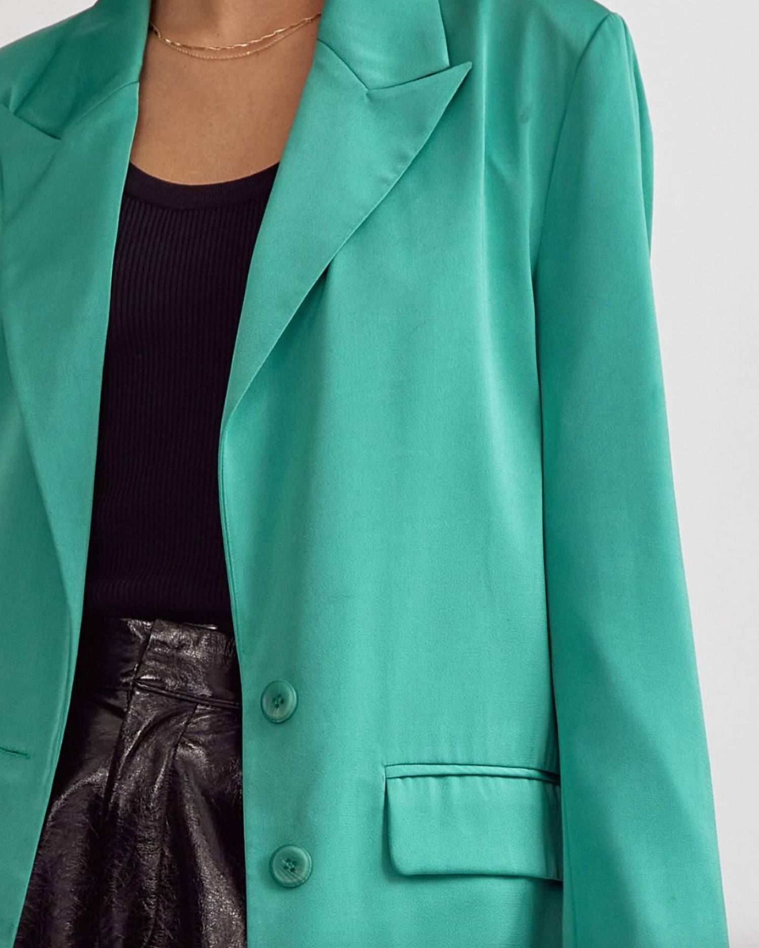 Entro - Satin Button Front Blazer