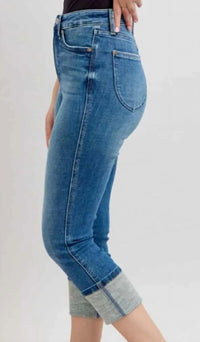 Judy Blue Cuffed Capri in medium - women's pants - detail view