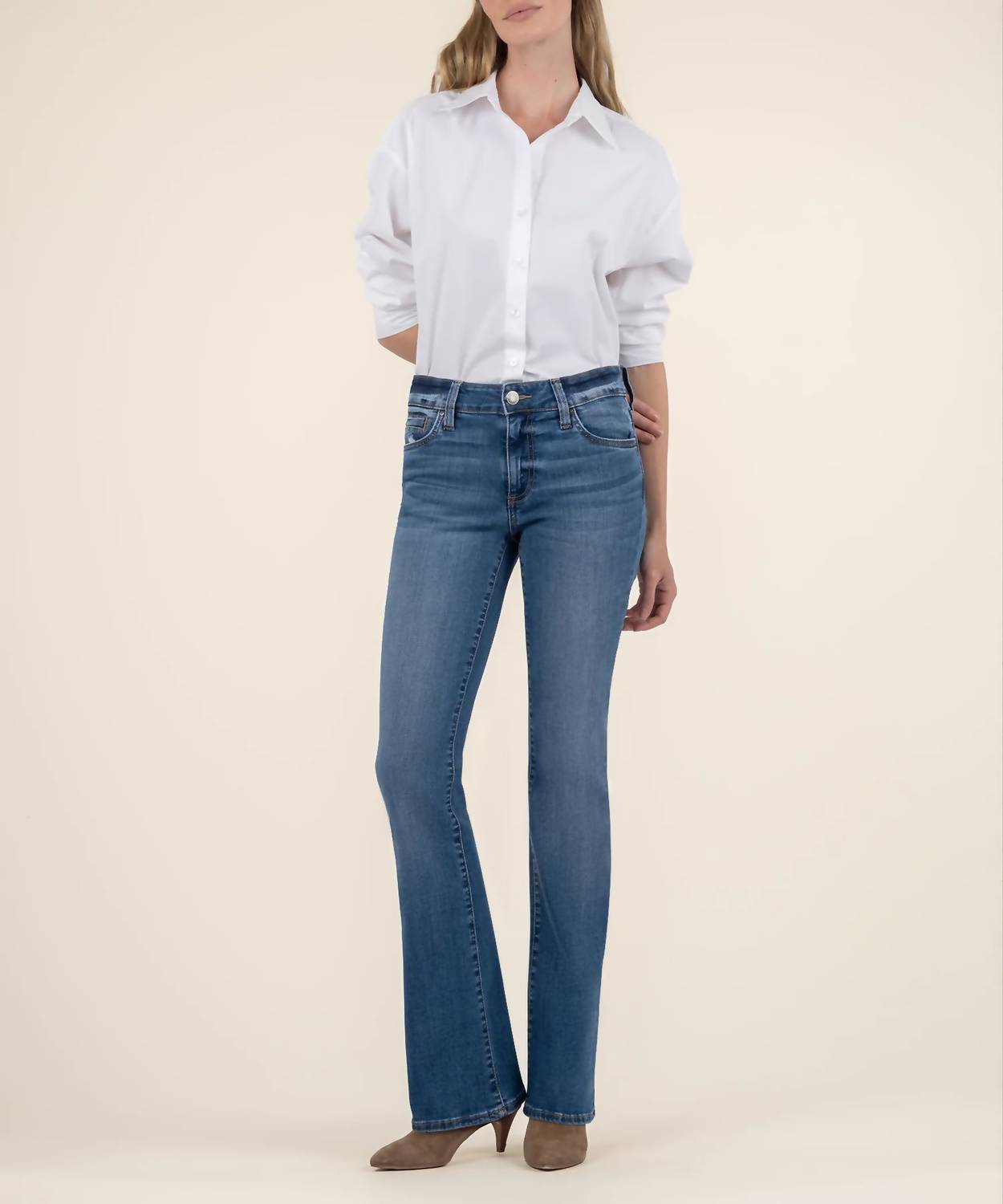 KUT FROM THE KLOTH Natalie Mid Rise Bootcut in studious - women's jeans