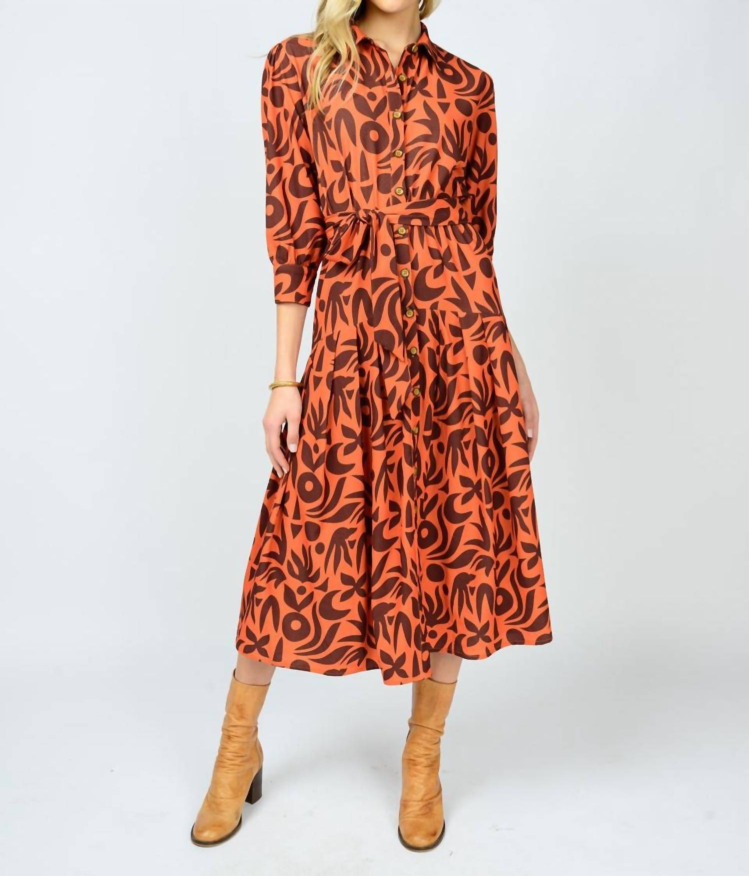Uncle Frank - Native Print Shirt Dress