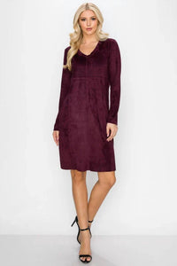 Joh - Aurora Suede V Neck Dress With Pockets