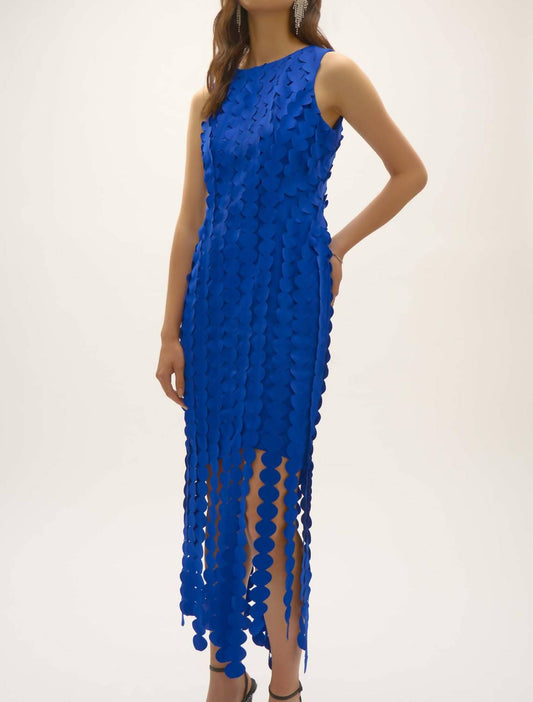 Joseph Ribkoff - Scuba Knit Dress With Circle Fringes