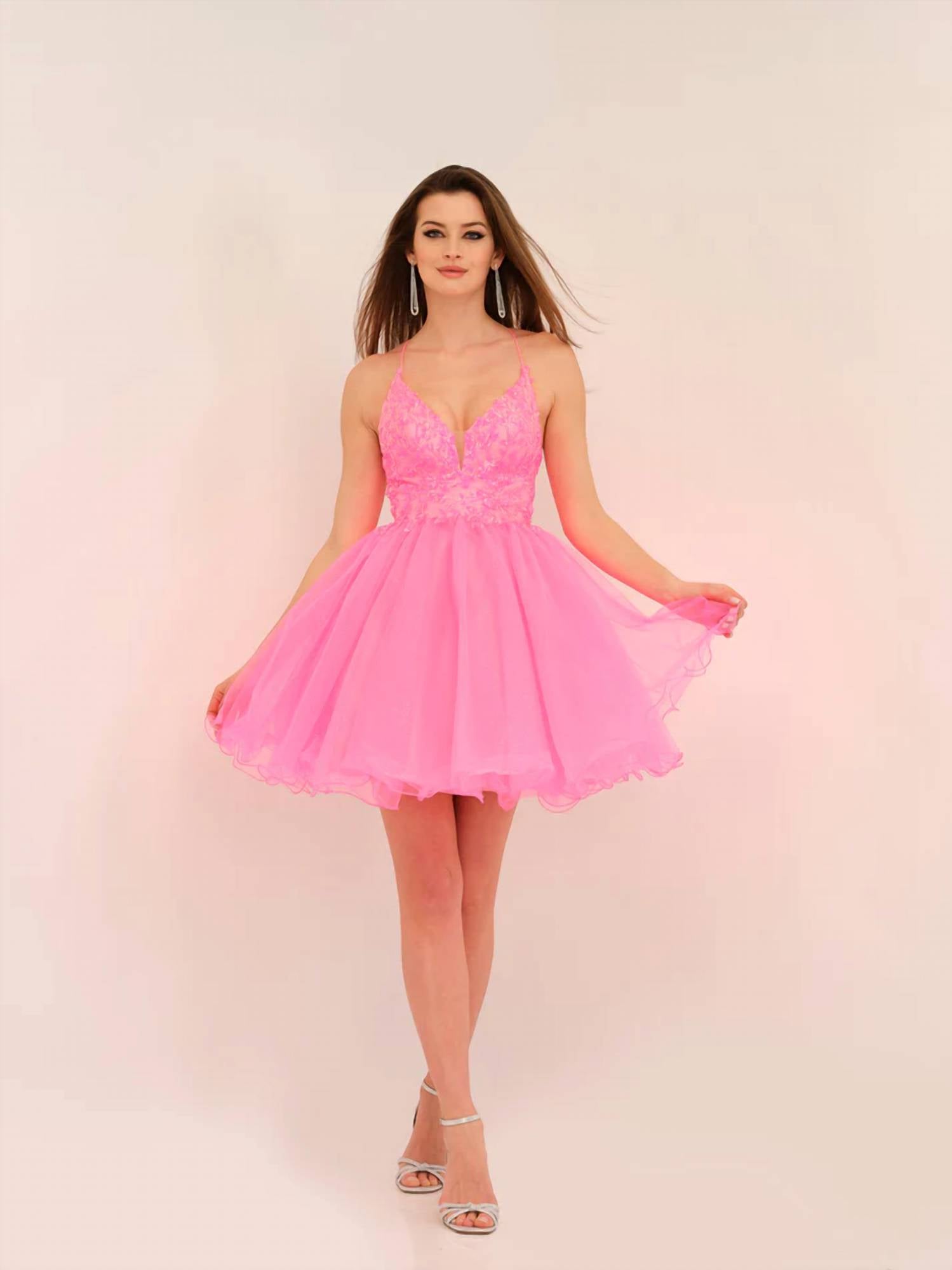 Dave & Johnny - Strappy Backless Tulle Dress