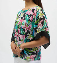 Joseph Ribkoff - Tropical Print Chiffon Top