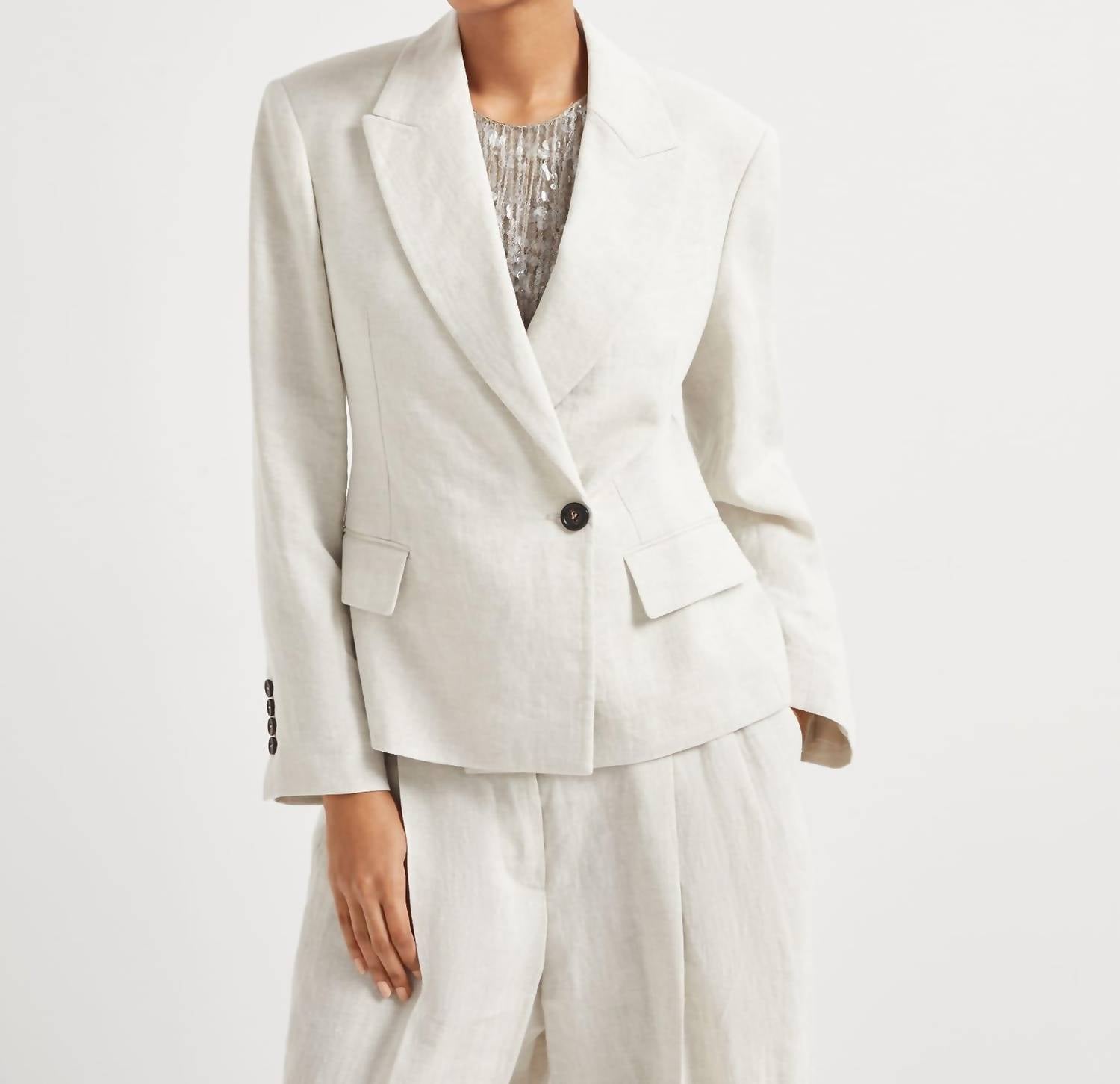 Brunello Cucinelli - Canvas Cropped Blazer
