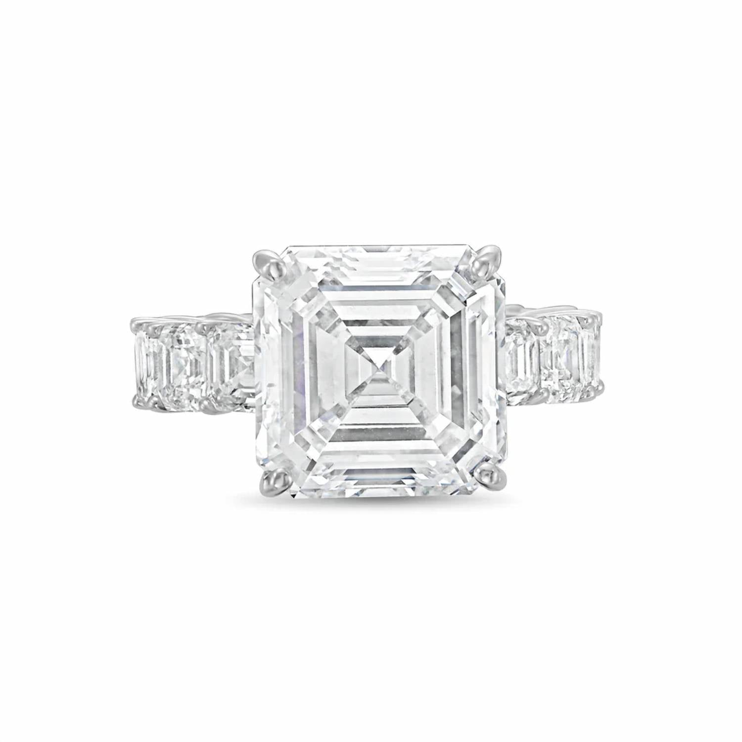 Diana M Jewels - Women's Asscher Lab-Grown Diamond Engagement Ring (12.00 Ct) - Luxe