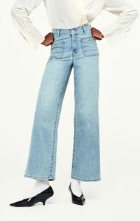 Frame - Le Slim Palazzo High-rise Bardot Pocket Jean