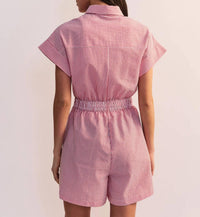 Elan - Gameday Pinstripe Button-down Romper