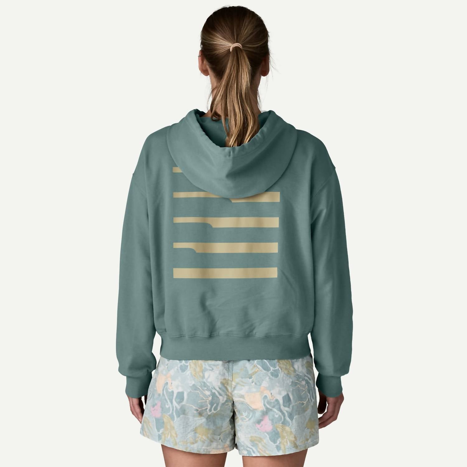 Patagonia Water People Waveside Daily Hoody in blue sage - women's top - detail view