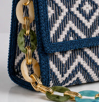 Elektra'S Workshop - Women's Top Handle Woven Resin Chain Bag